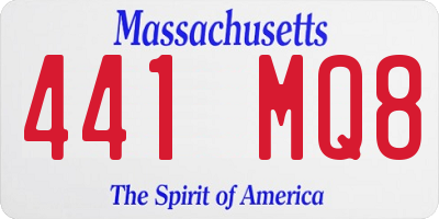 MA license plate 441MQ8