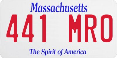 MA license plate 441MR0