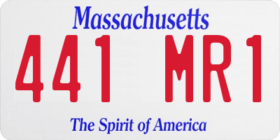 MA license plate 441MR1