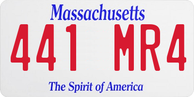 MA license plate 441MR4