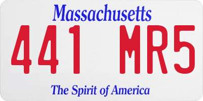 MA license plate 441MR5