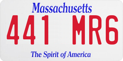 MA license plate 441MR6
