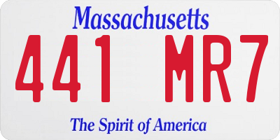 MA license plate 441MR7