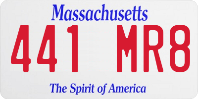 MA license plate 441MR8