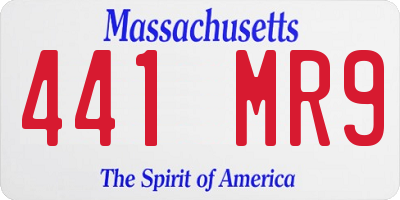 MA license plate 441MR9