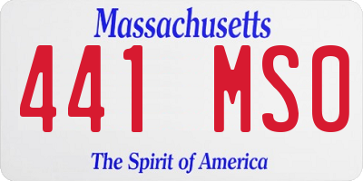MA license plate 441MS0