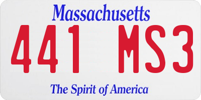 MA license plate 441MS3