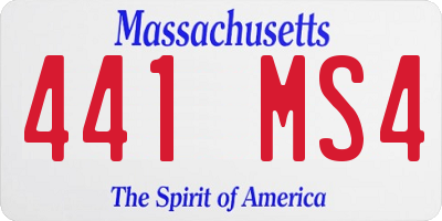 MA license plate 441MS4