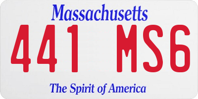 MA license plate 441MS6