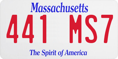 MA license plate 441MS7