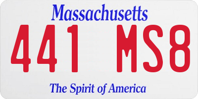 MA license plate 441MS8