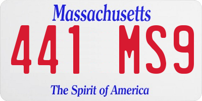 MA license plate 441MS9