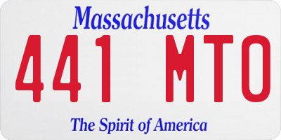 MA license plate 441MT0