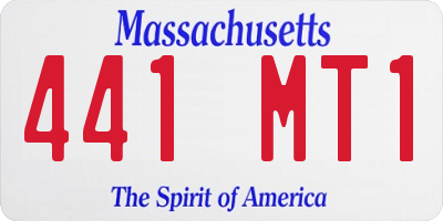 MA license plate 441MT1