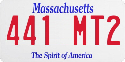 MA license plate 441MT2