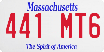 MA license plate 441MT6