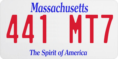 MA license plate 441MT7