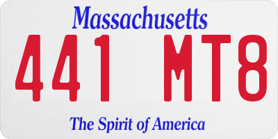 MA license plate 441MT8