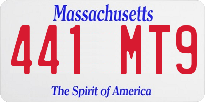 MA license plate 441MT9