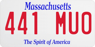 MA license plate 441MU0