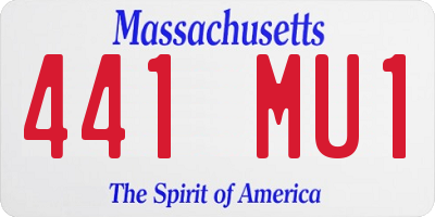MA license plate 441MU1