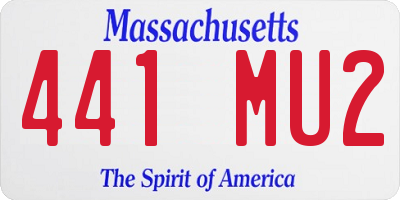 MA license plate 441MU2