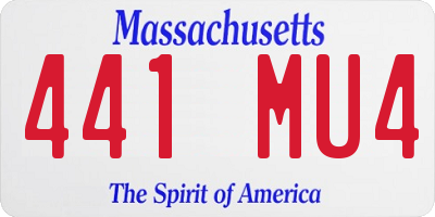MA license plate 441MU4