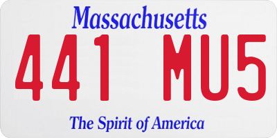 MA license plate 441MU5