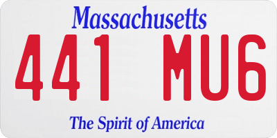 MA license plate 441MU6