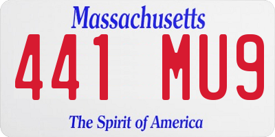 MA license plate 441MU9
