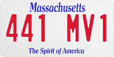 MA license plate 441MV1
