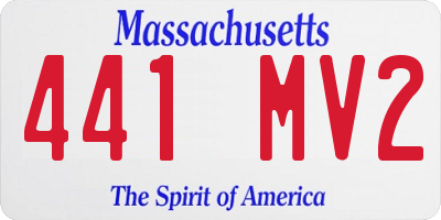MA license plate 441MV2