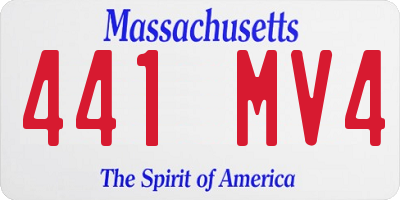 MA license plate 441MV4