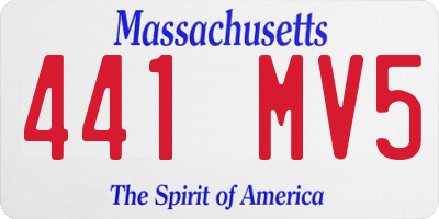 MA license plate 441MV5