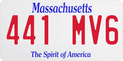 MA license plate 441MV6