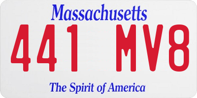 MA license plate 441MV8