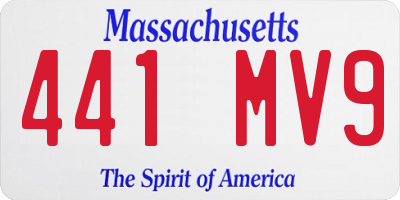 MA license plate 441MV9
