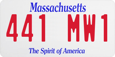 MA license plate 441MW1