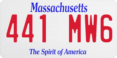 MA license plate 441MW6