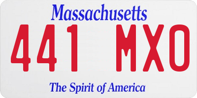 MA license plate 441MX0