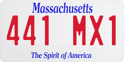 MA license plate 441MX1