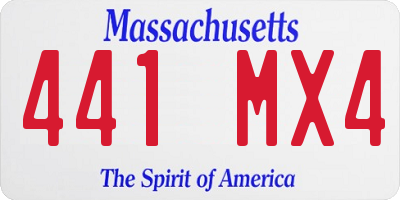 MA license plate 441MX4