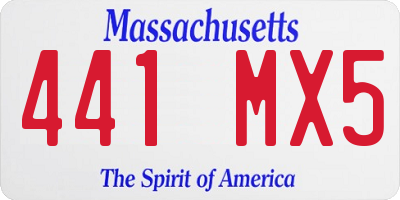 MA license plate 441MX5