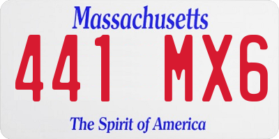 MA license plate 441MX6