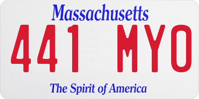 MA license plate 441MY0
