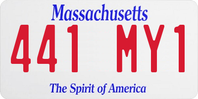 MA license plate 441MY1