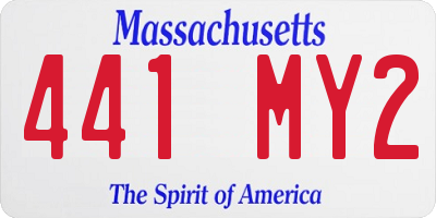 MA license plate 441MY2