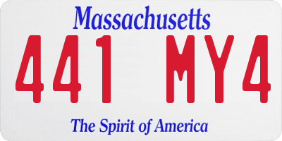 MA license plate 441MY4