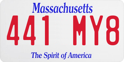 MA license plate 441MY8