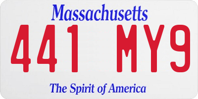 MA license plate 441MY9